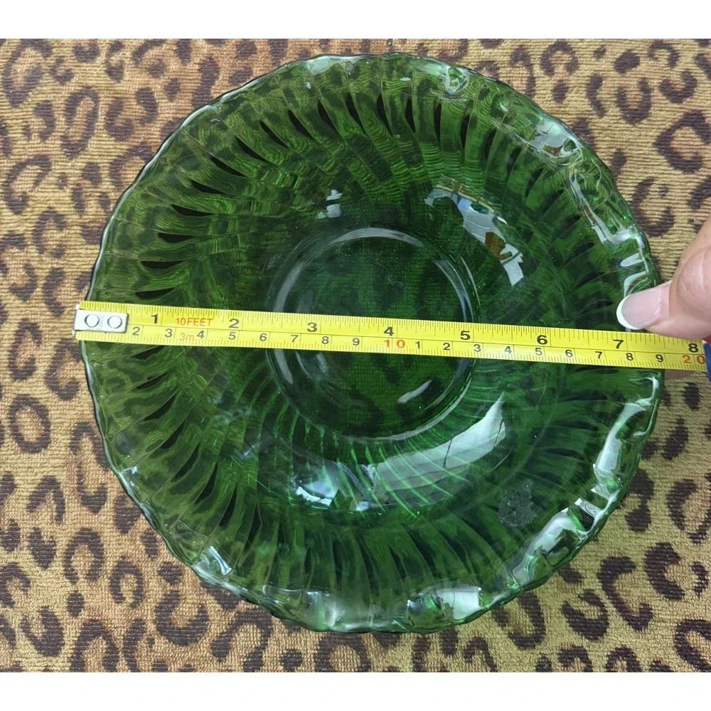 VTG 1950s/60s Anchor Hocking Forest Green Glass 7